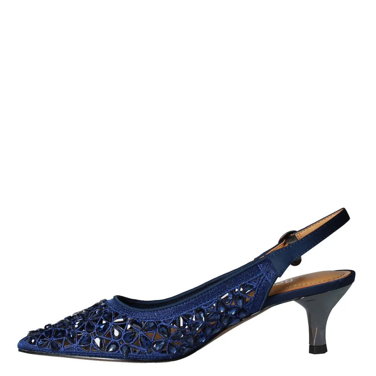 Diyara Womens Rhinestone Slip On Slingback Heels