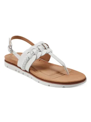 Elaine Womens Leather Round toe Thong Sandals