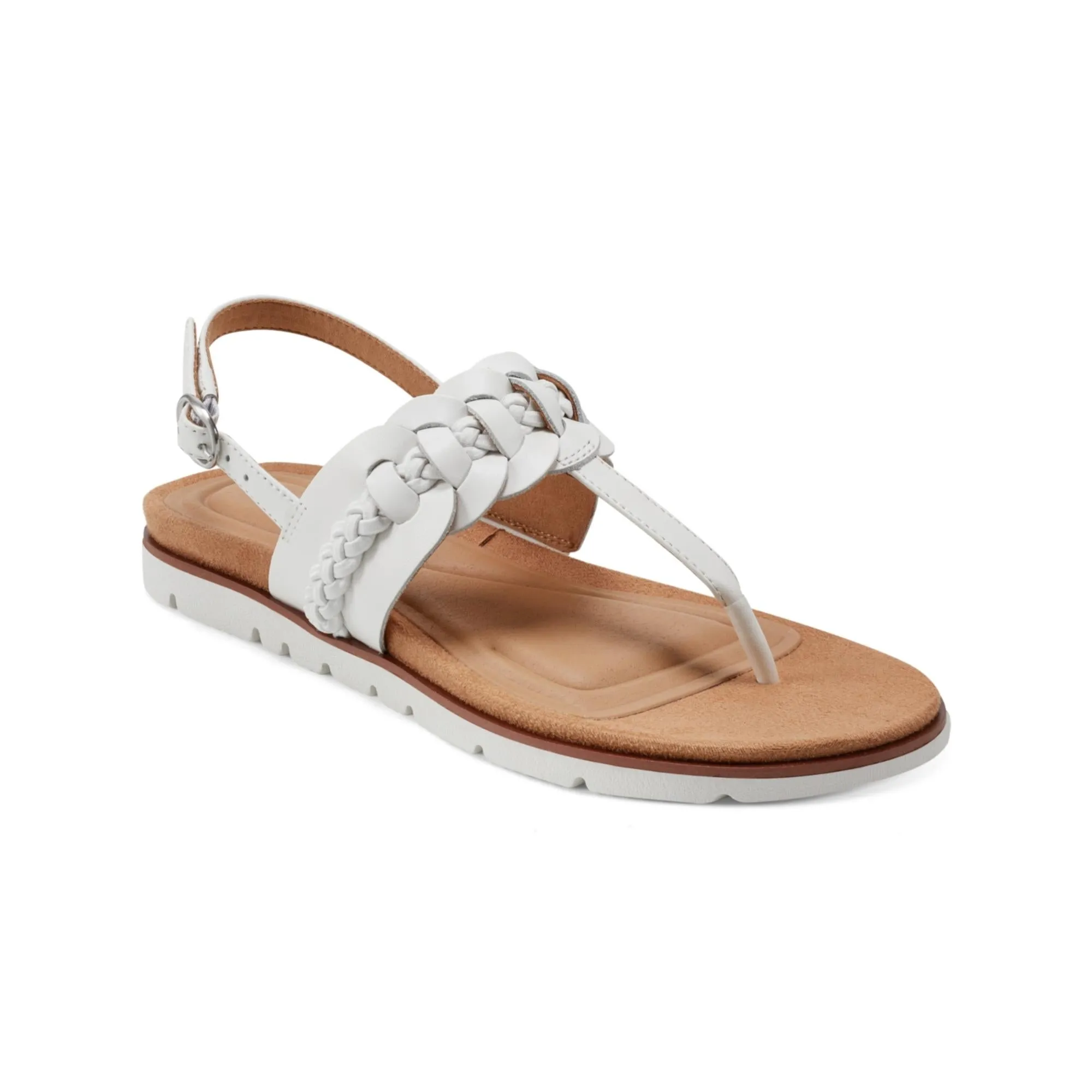 Elaine Womens Leather Round toe Thong Sandals