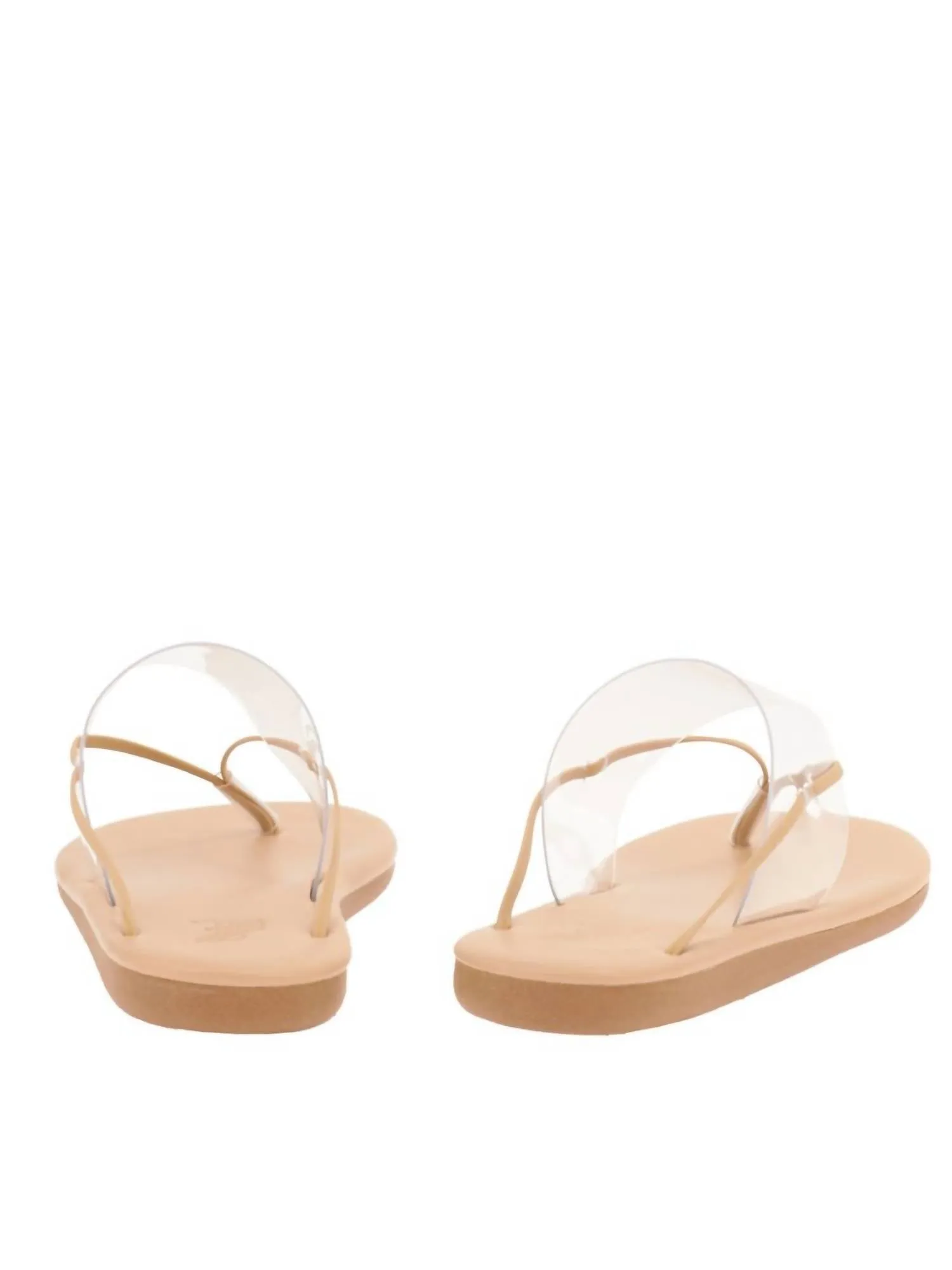Elisavet Flat Sandal In Clear,platinum
