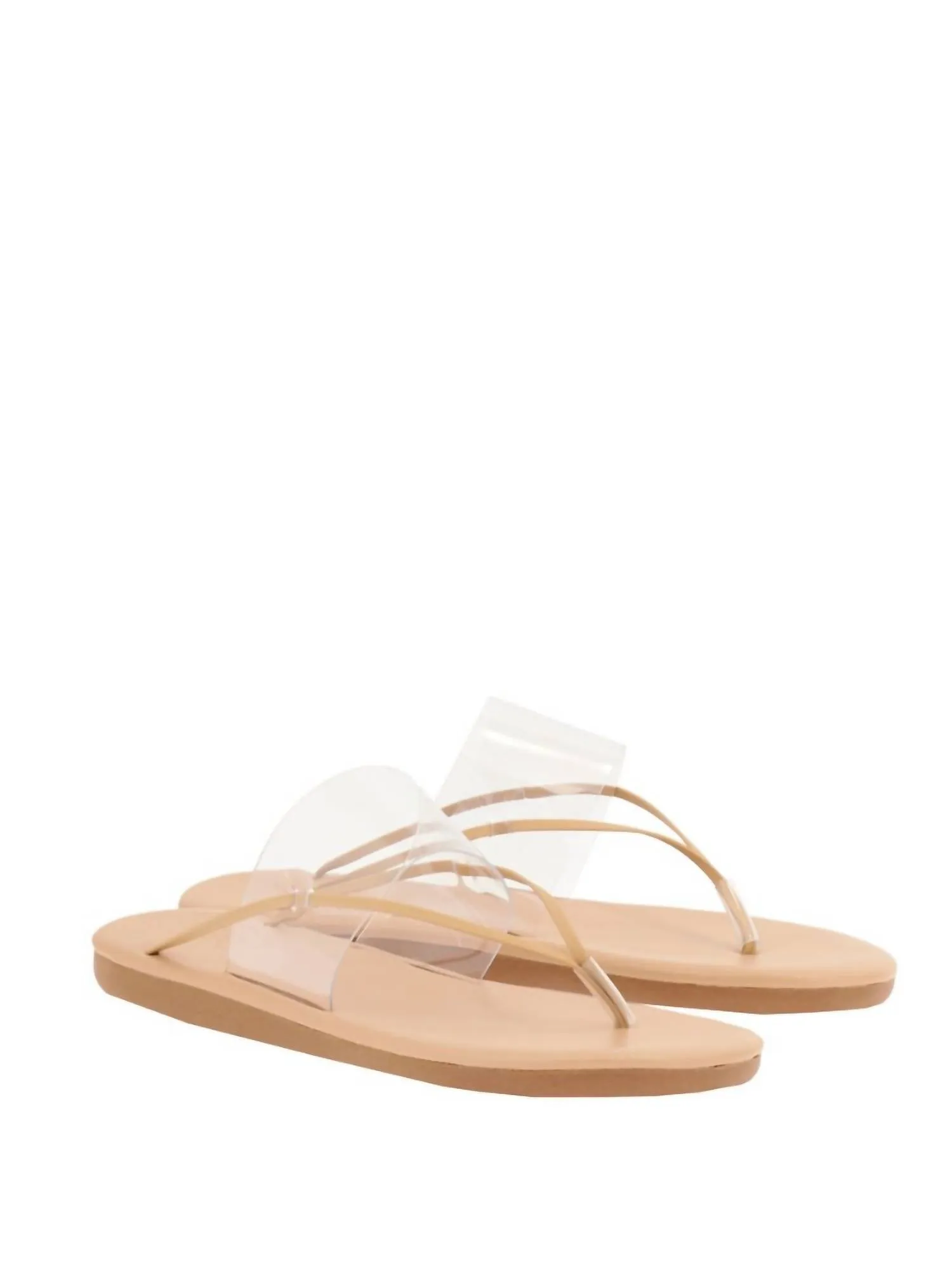 Elisavet Flat Sandal In Clear,platinum