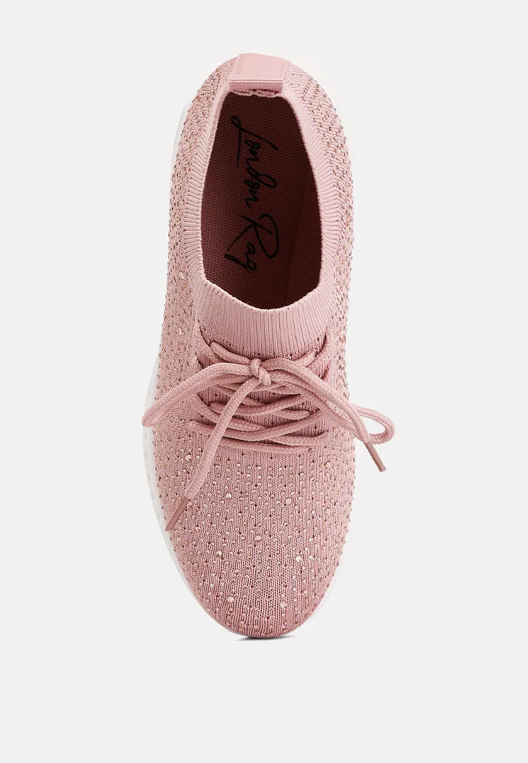 elizha stud embellished lace up sneakers
