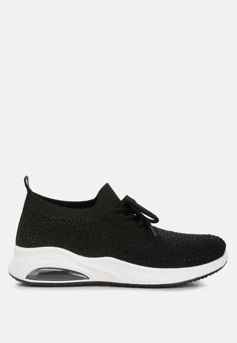 elizha stud embellished lace up sneakers