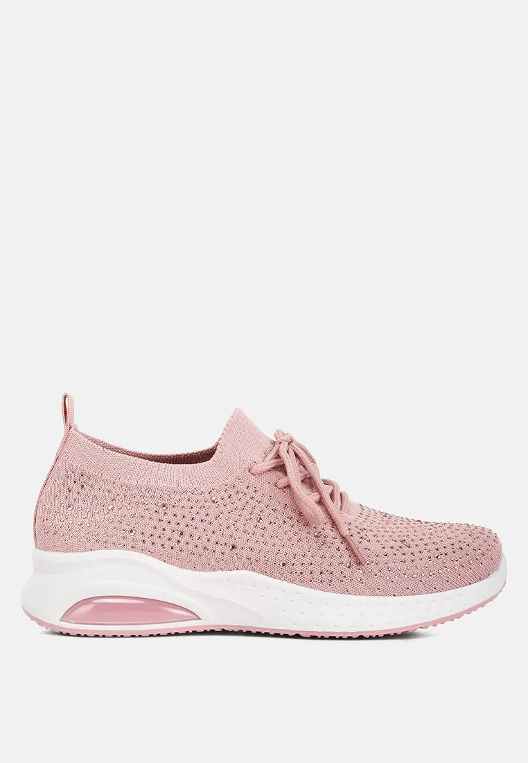 elizha stud embellished lace up sneakers