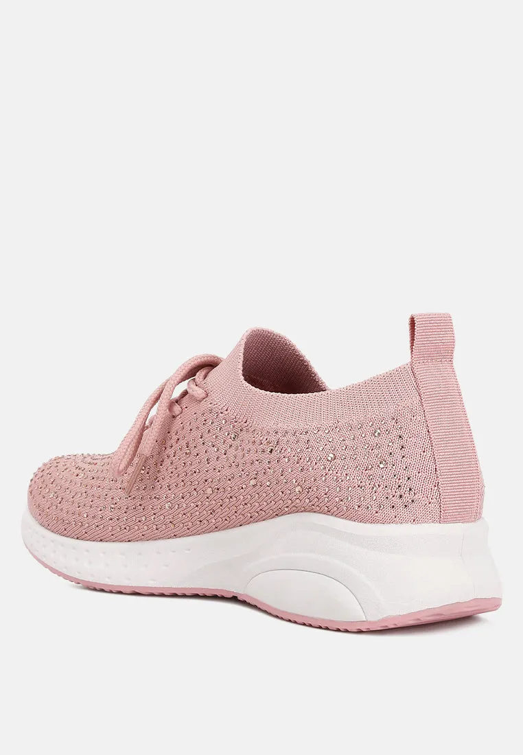 elizha stud embellished lace up sneakers