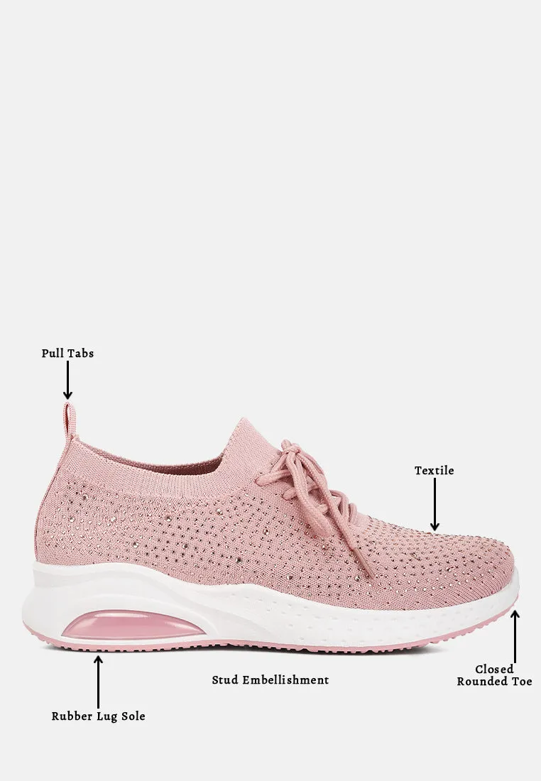 elizha stud embellished lace up sneakers