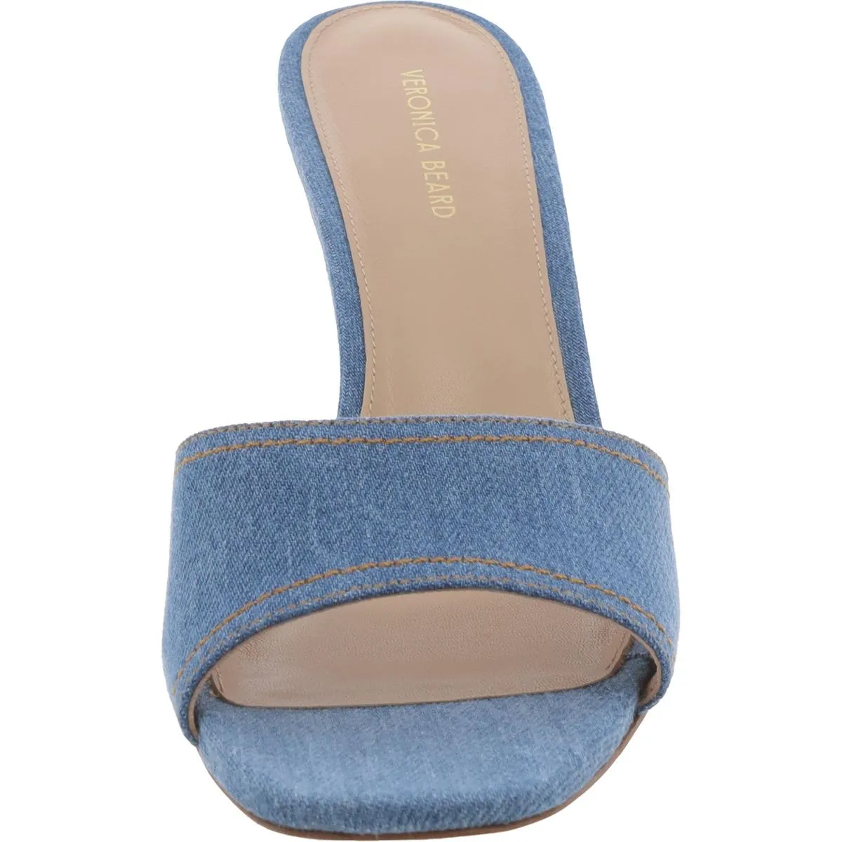 Ellen Womens Denim Square Toe Wedge Sandals