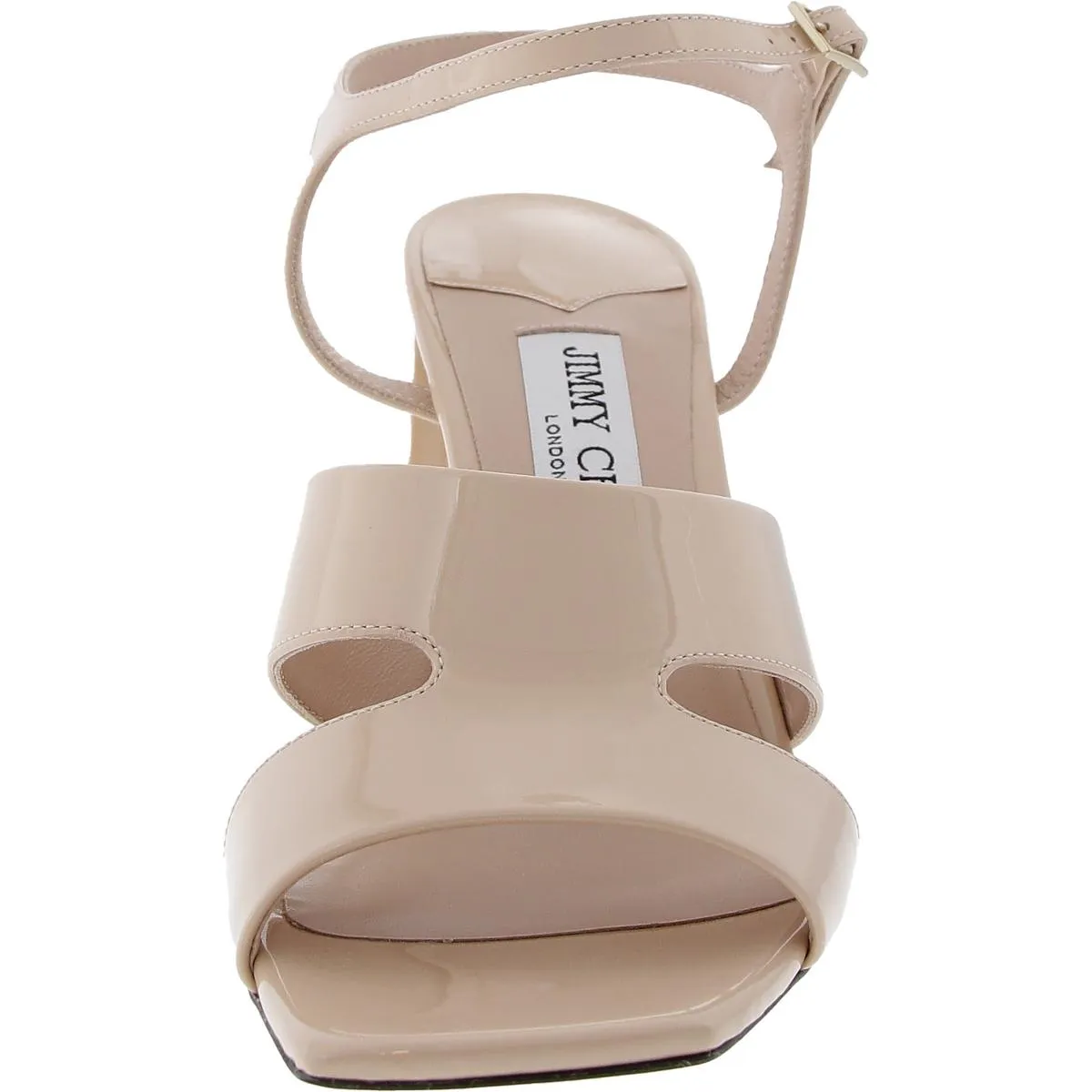 ELLISON85 Womens Cut-Out Leather Block Heels