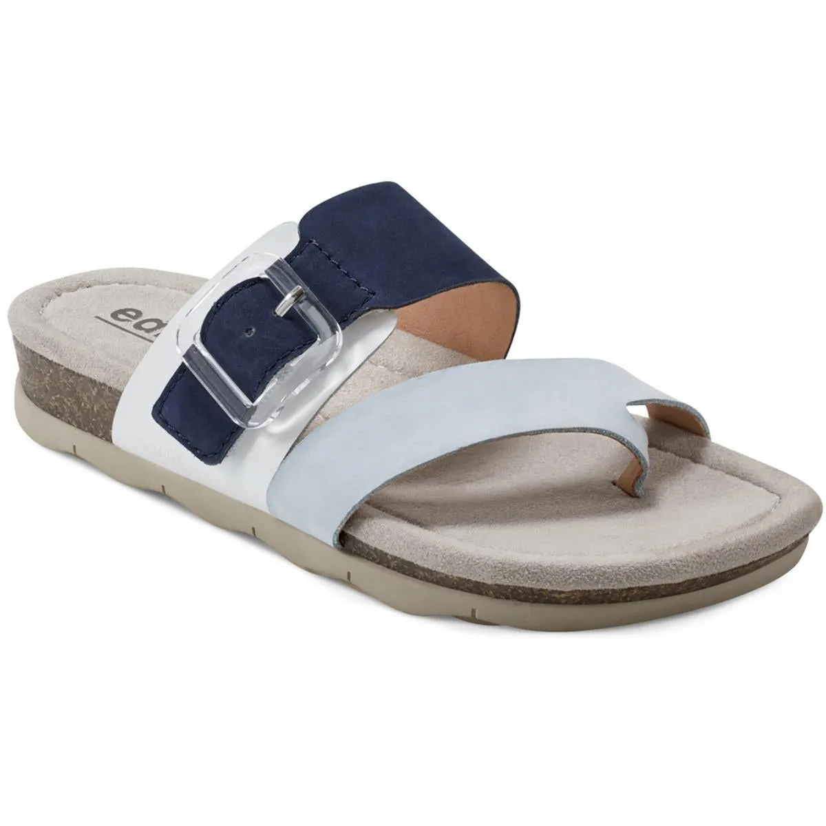 Emlia Womens Suede Buckle Slide Sandals