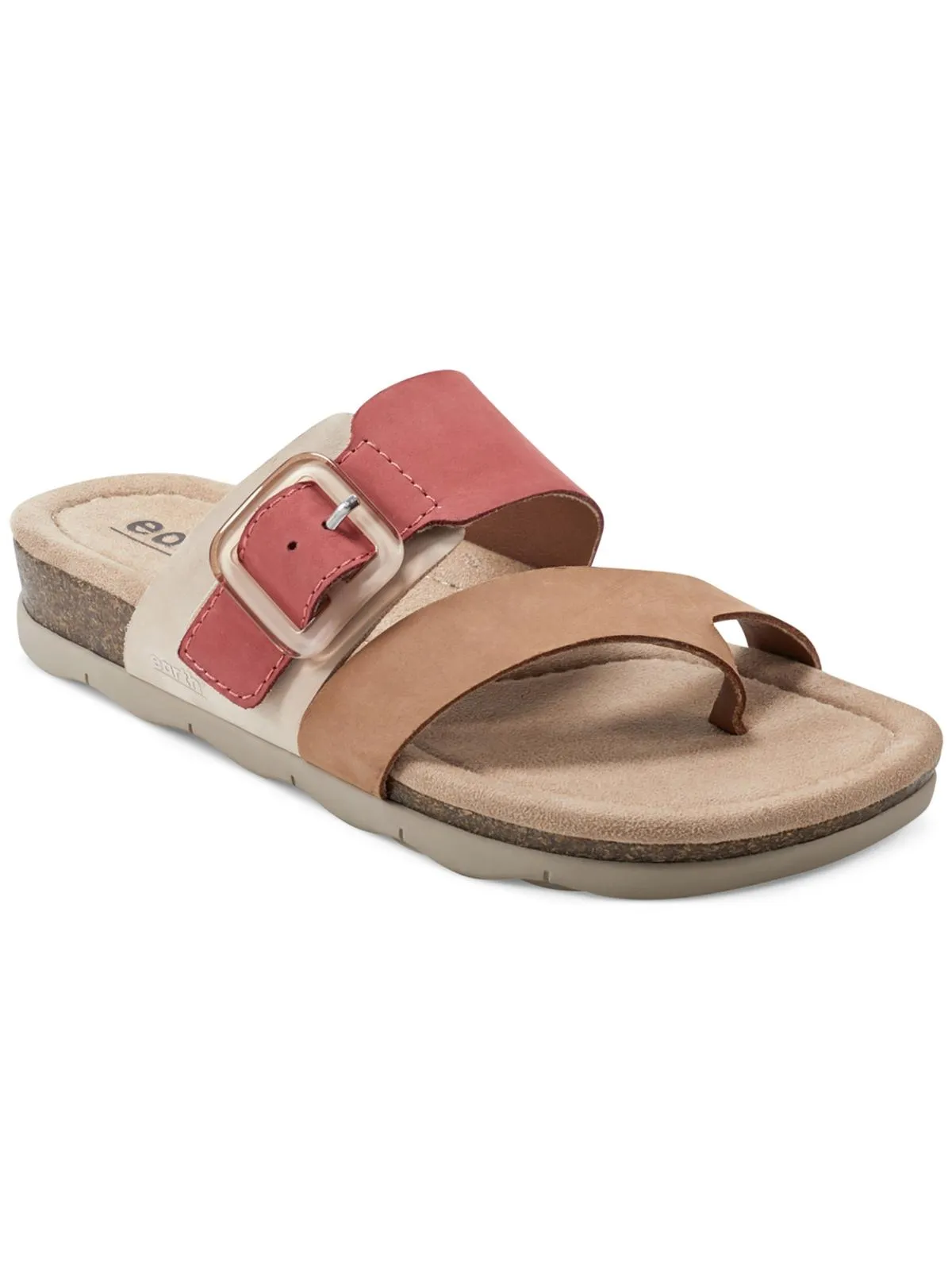 Emlia Womens Suede Buckle Slide Sandals