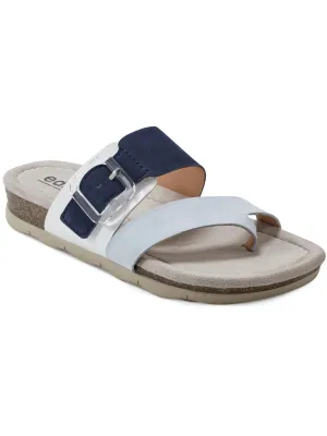 Emlia Womens Suede Buckle Slide Sandals