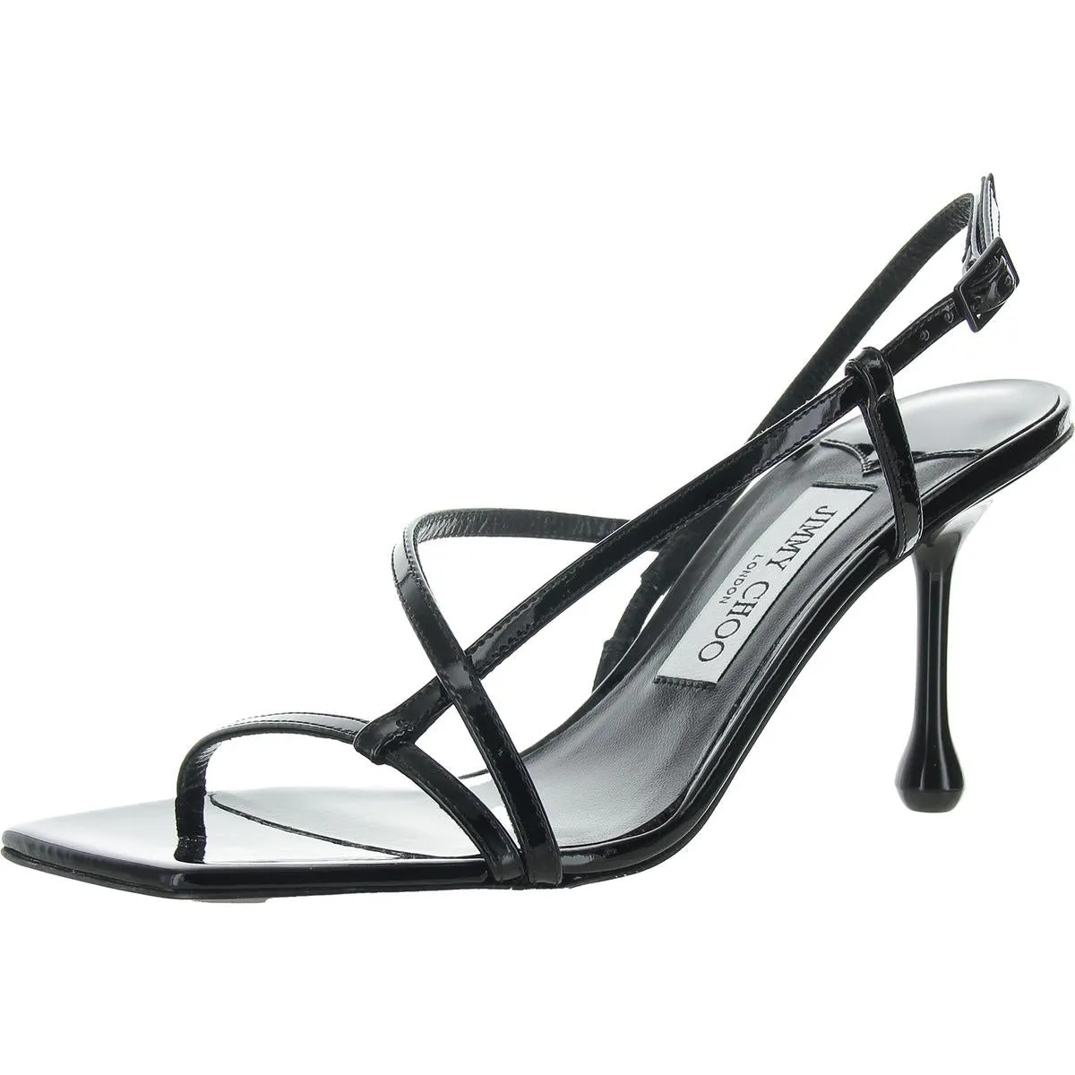 Etana 80 Womens Buckle Patent Leather Ankle Strap