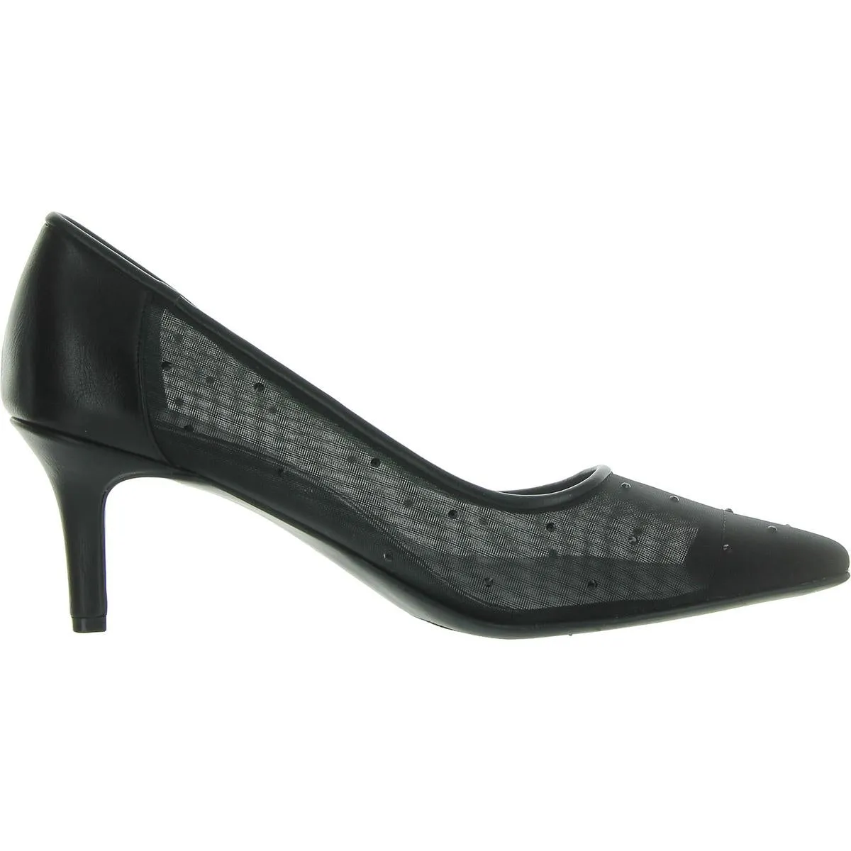 Everly4 Womens Faux Leather Mesh Pumps