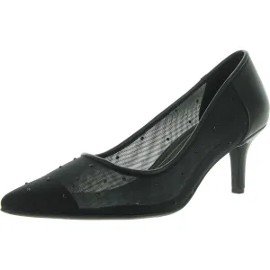 Everly4 Womens Faux Leather Mesh Pumps