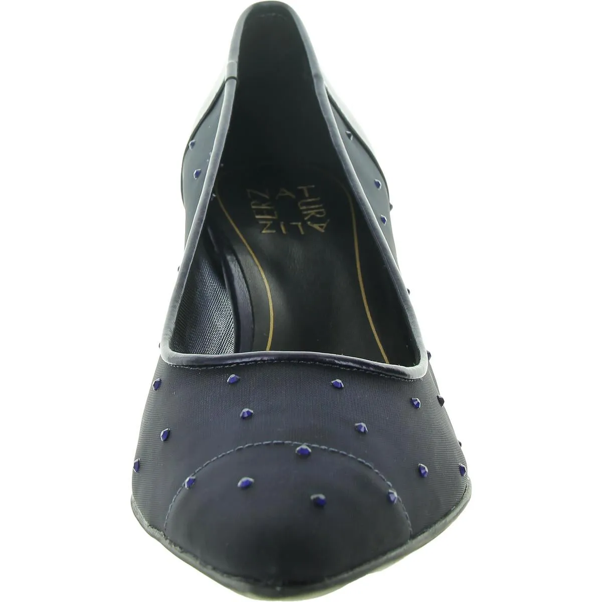 Everly4 Womens Faux Leather Mesh Pumps