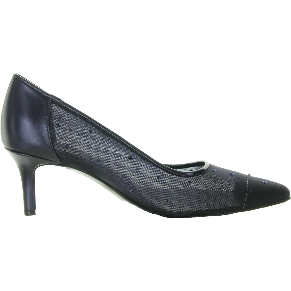Everly4 Womens Faux Leather Mesh Pumps