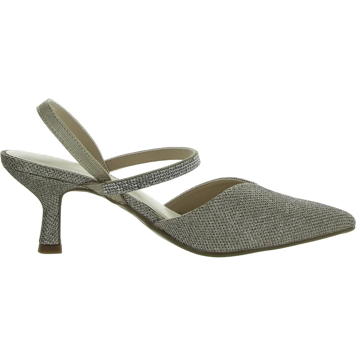 FANCY Womens Slingback Pointed toe Kitten Heels