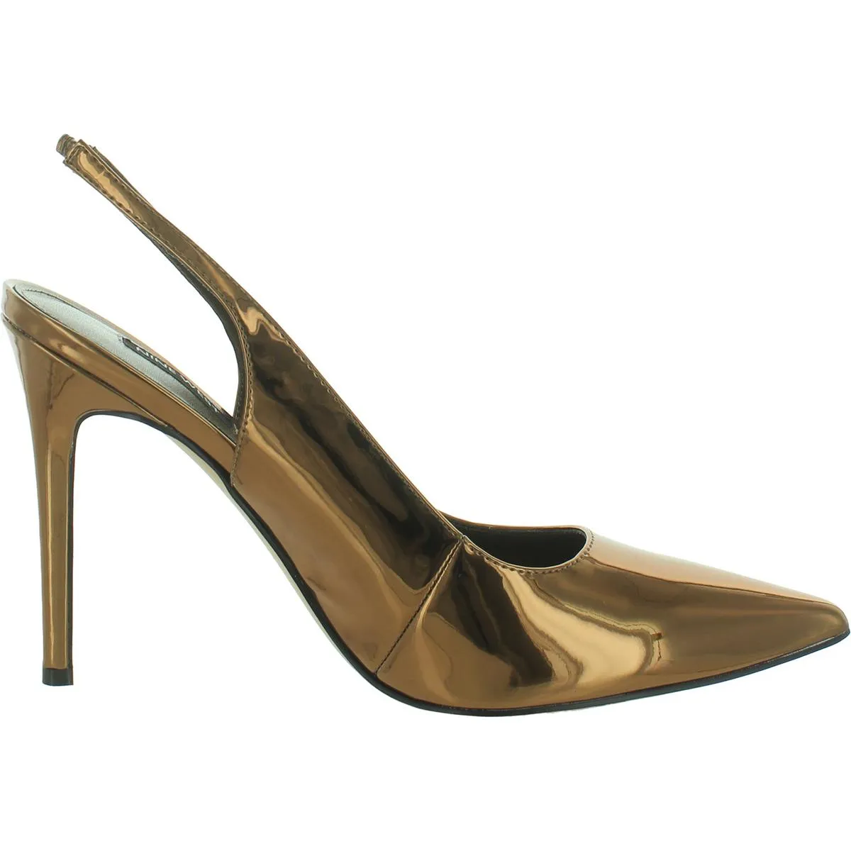 Feather 3 Womens Patent Pointed Toe Slingback Heels