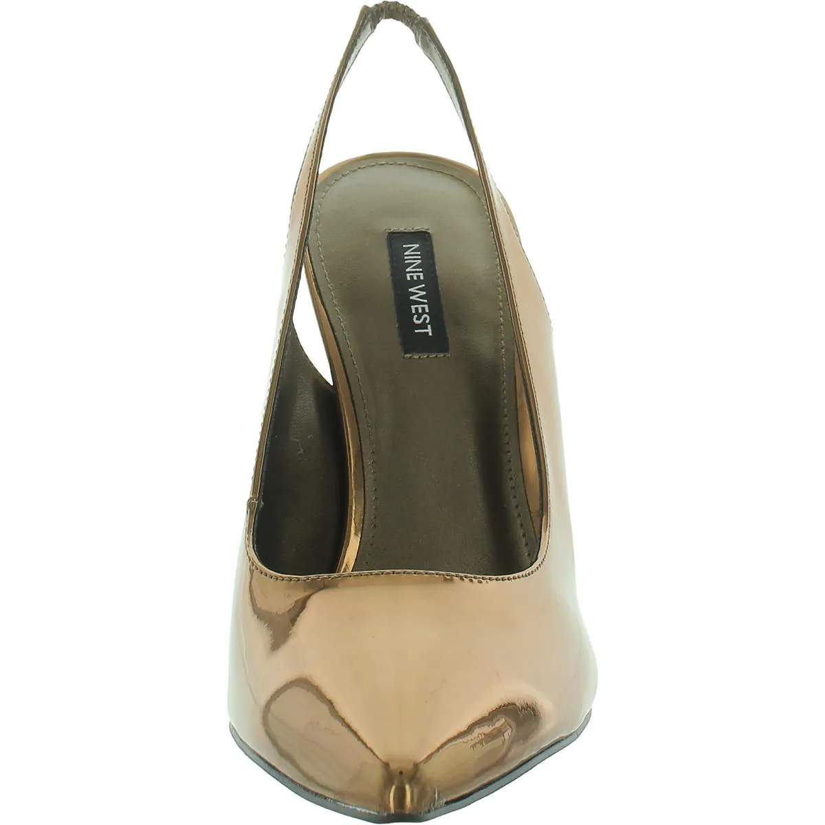 Feather 3 Womens Patent Pointed Toe Slingback Heels