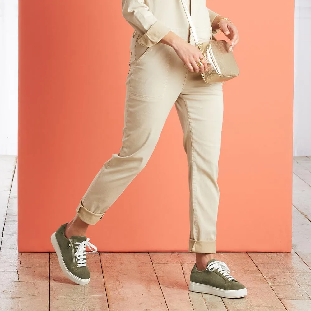 Feather: Olive Suede