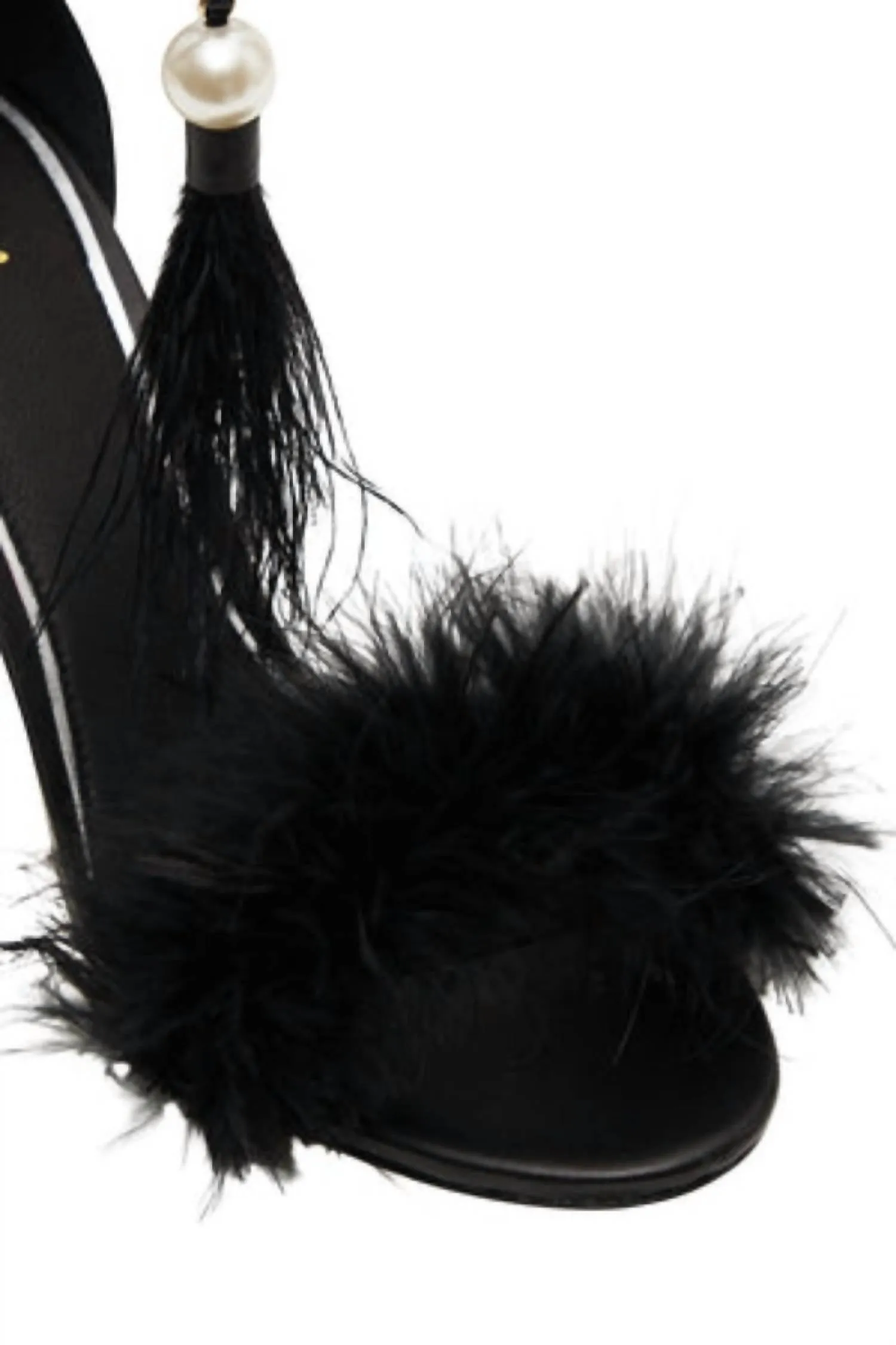 Feathered Heel In Solid Black