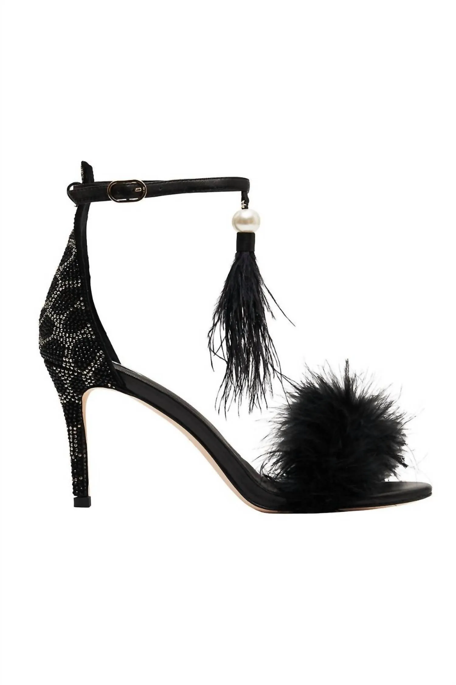 Feathered Heel In Solid Black