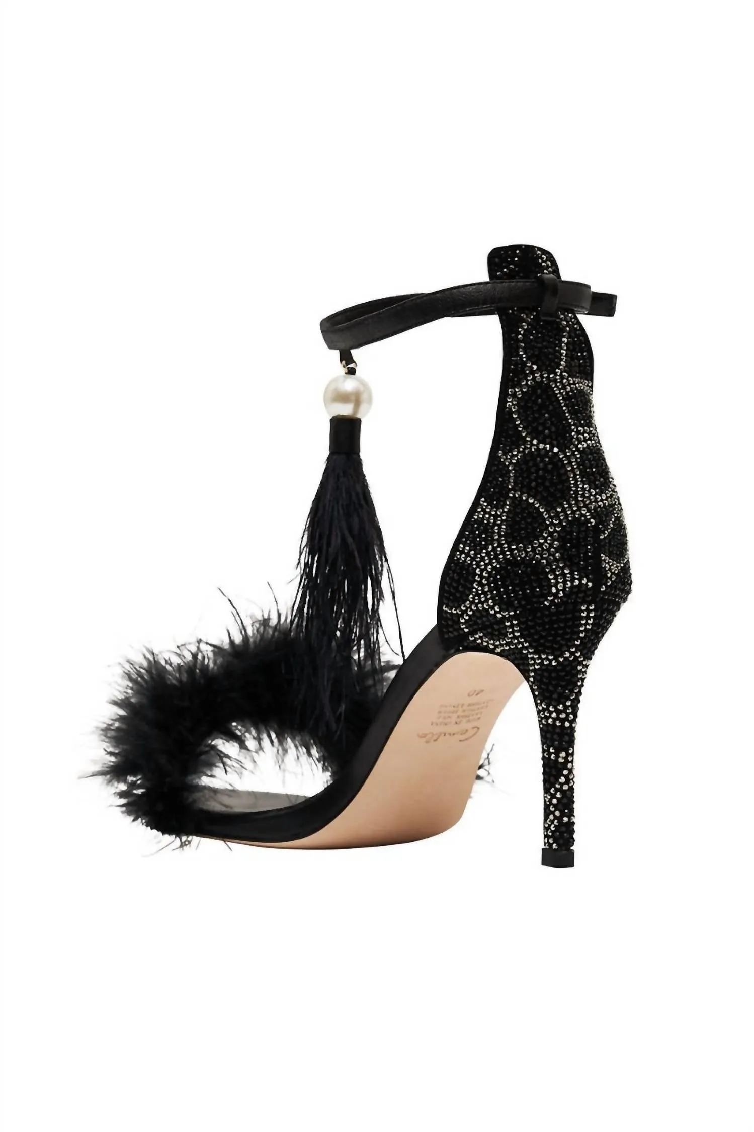Feathered Heel In Solid Black