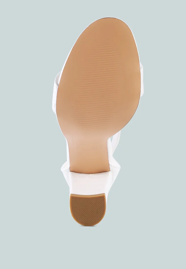 felicity zip up croc textured sandals