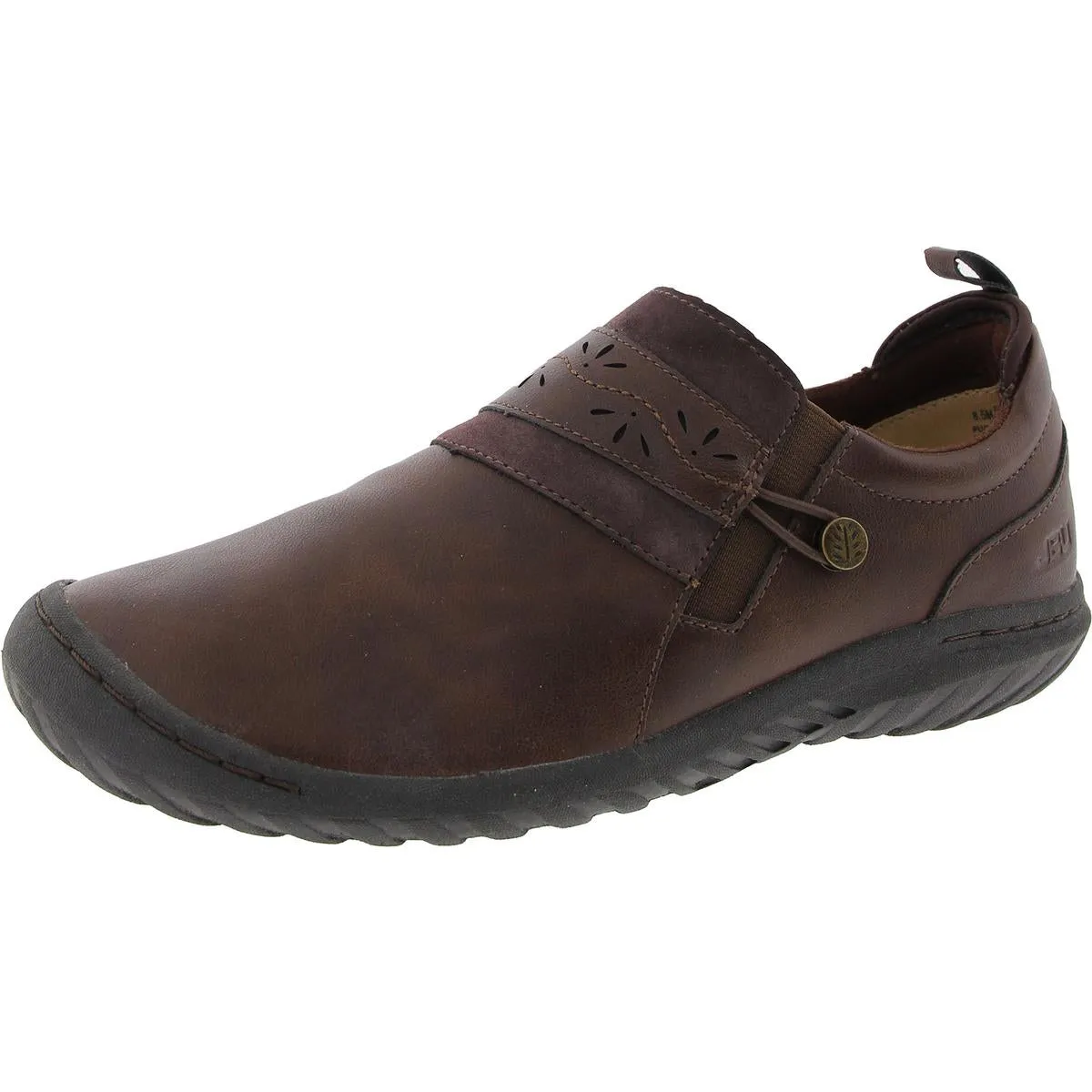 Fern Womens Faux Leather Memory Foam Slip-On Sneakers