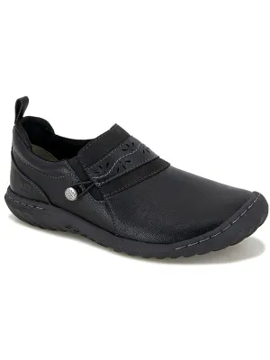 Fern Womens Faux Leather Memory Foam Slip-On Sneakers