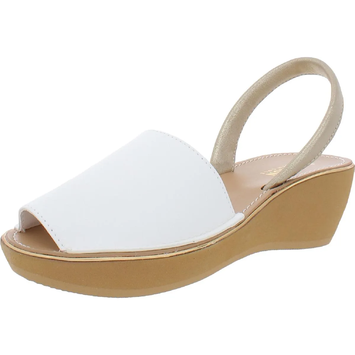 Fine Glass Womens Slip On Slingback Wedge Sandals