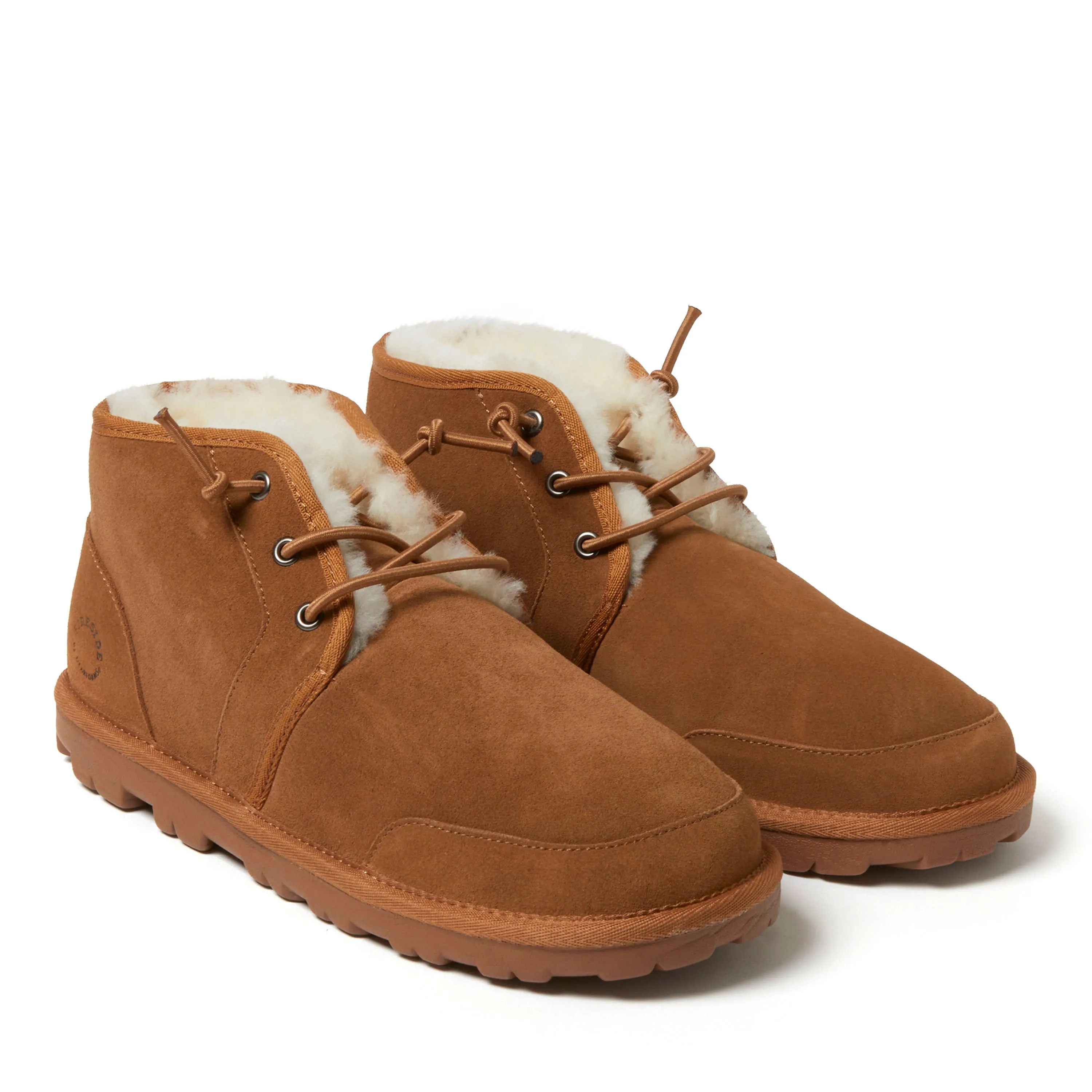 Fireside by Dearfoams Men's Shepparton Lace Up Shearling Bootie