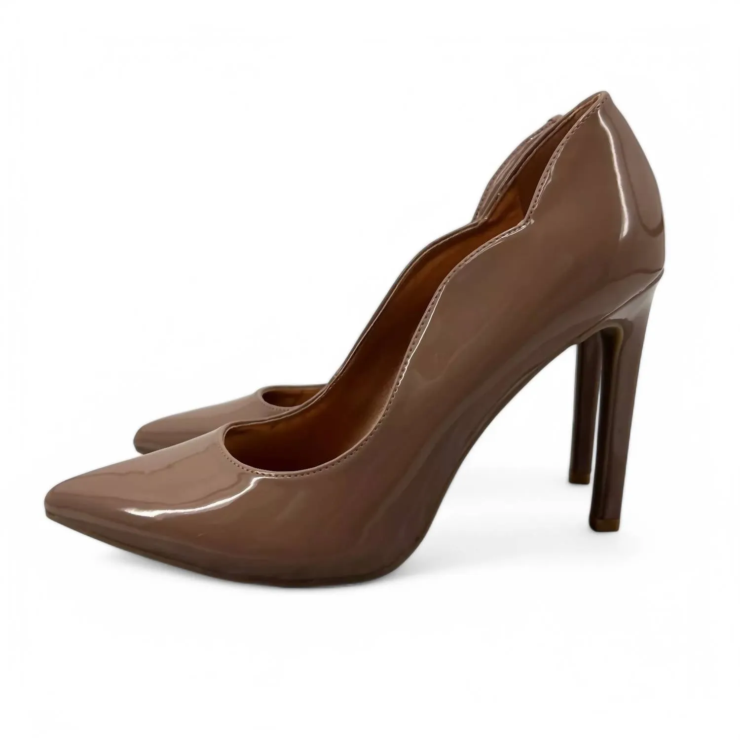 Foxy High Stiletto Edge Patent Pump In Blush