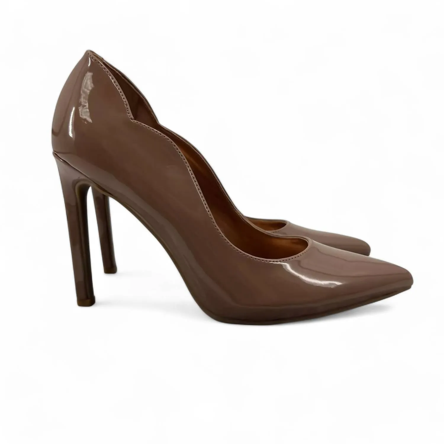 Foxy High Stiletto Edge Patent Pump In Blush
