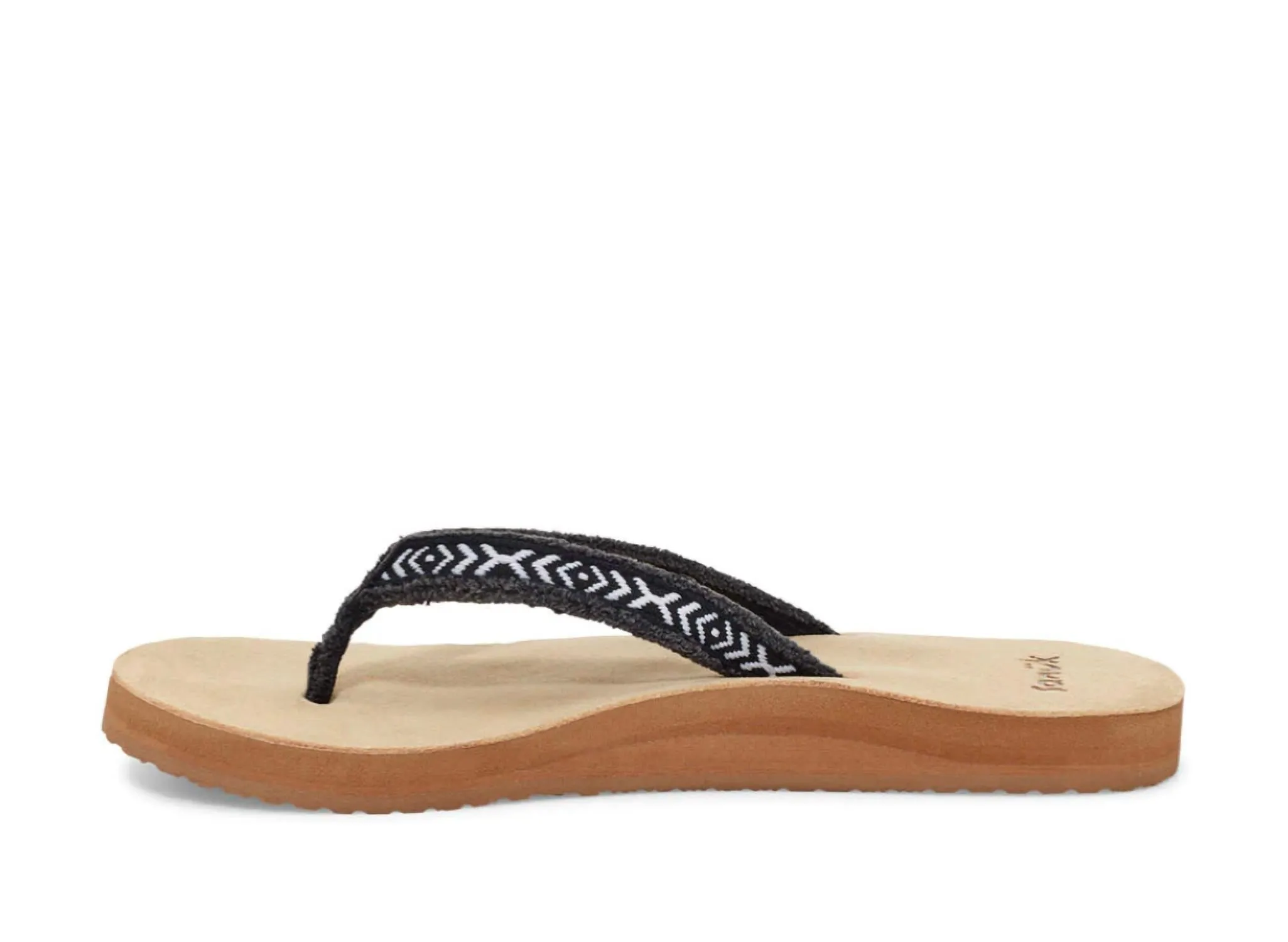 Fraidy Tribal Flip Flop In Black/white