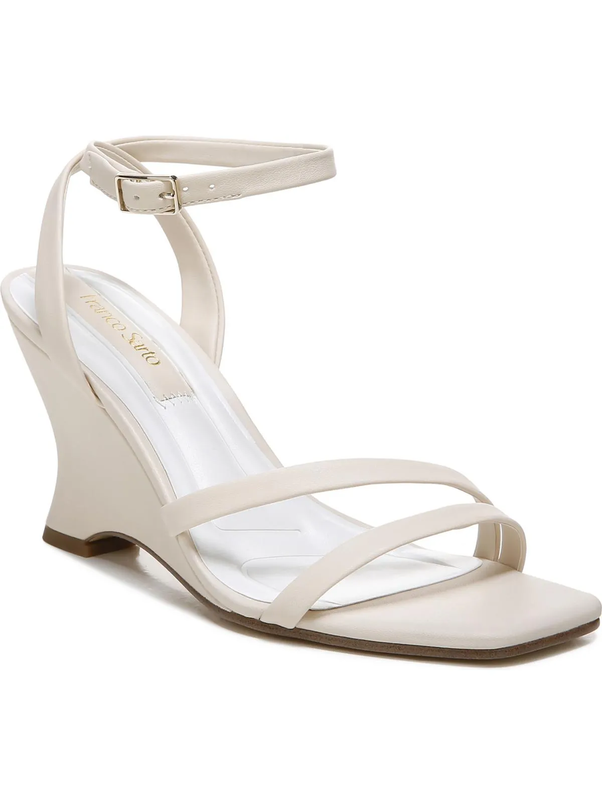 FRANCA Womens Open Toe Ankle Strap Wedge Heels