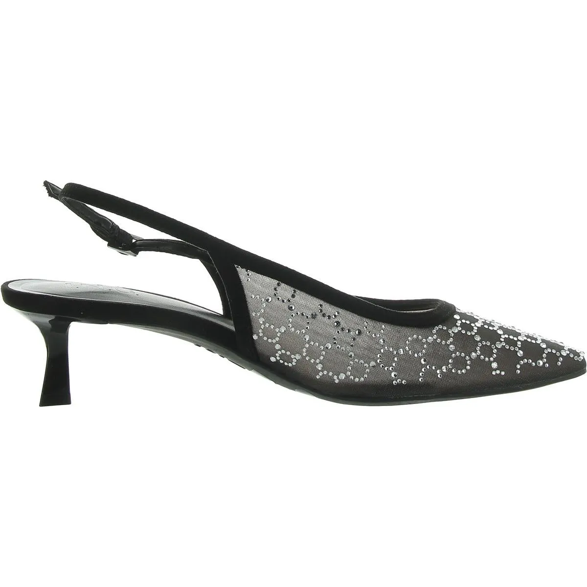 Gemini 2 Womens Faux Suede Rhinestone Slingback Heels