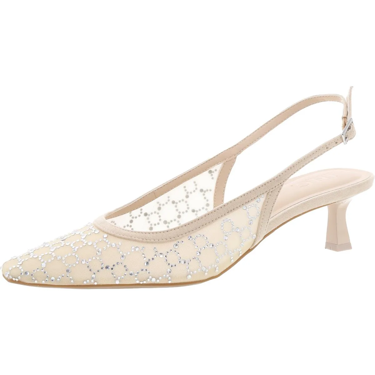 Gemini 2 Womens Faux Suede Rhinestone Slingback Heels