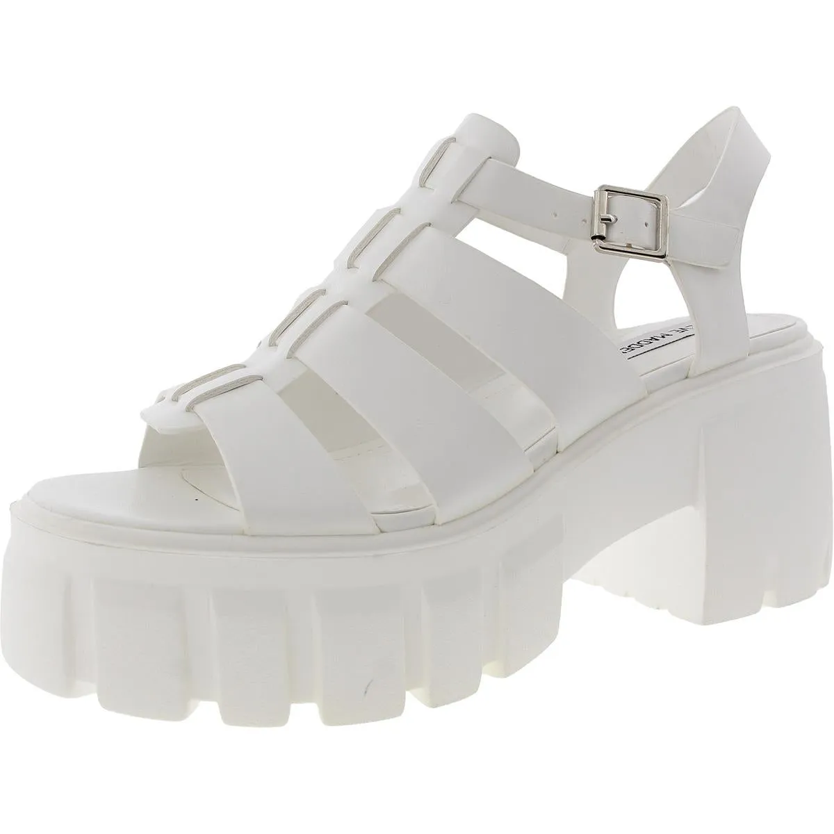Georgia Womens Adjustable Faux Leather Platform Sandals