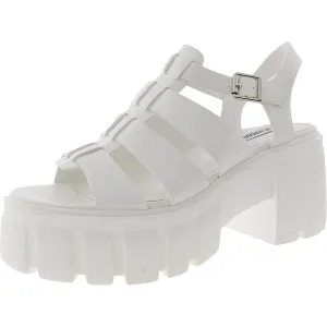 Georgia Womens Adjustable Faux Leather Platform Sandals