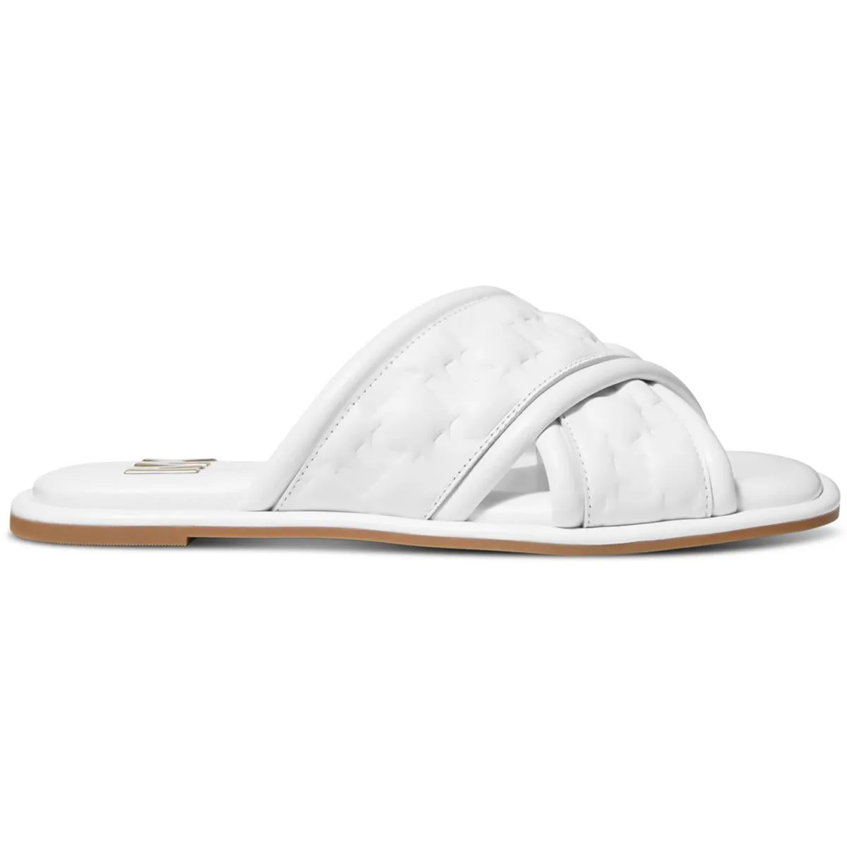 Gideon Womens Faux Leather Criss-Cross Front Slide Sandals