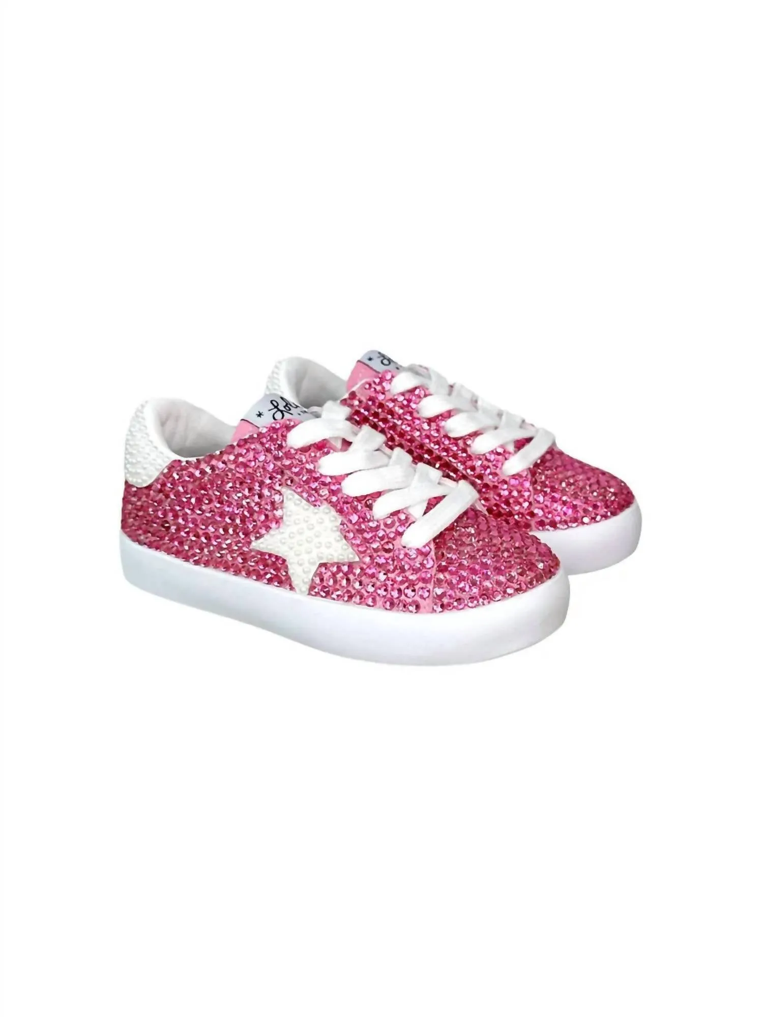 Girl's Diamonds And Pearls Sparkle Sneakers In Pink