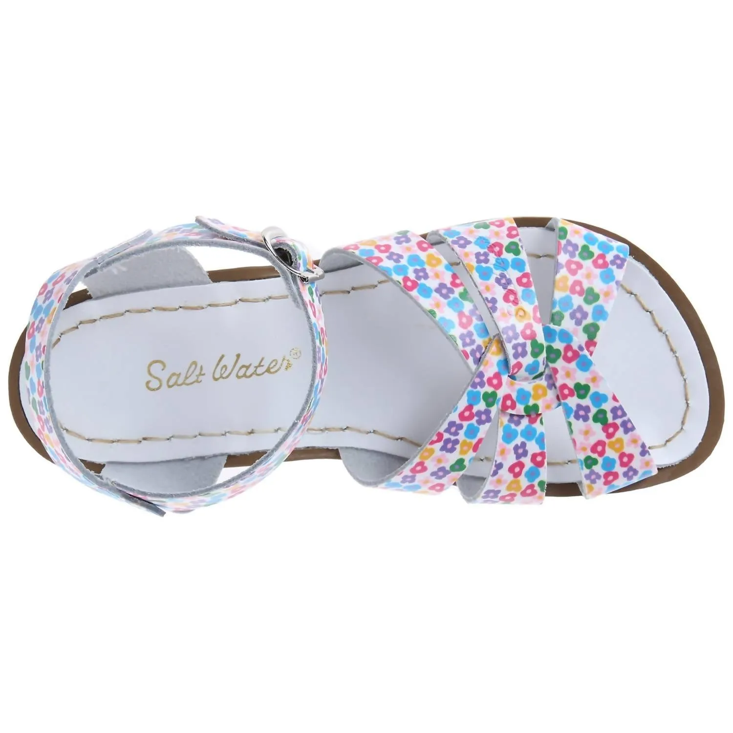 Girl's Floral Sandal In White