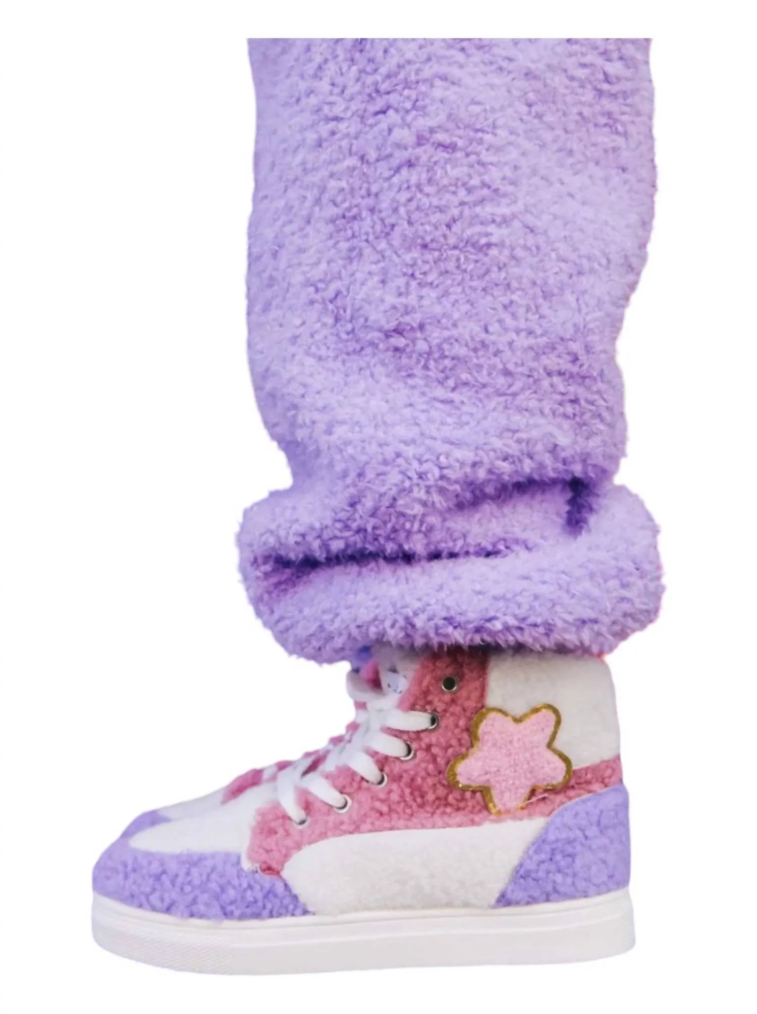 Girl's Pastel Cloud Sherpa High Top Sneaker In Multi
