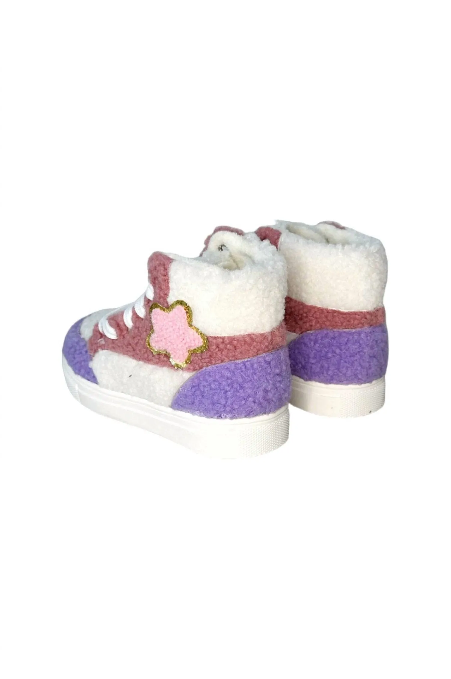 Girl's Pastel Cloud Sherpa High Top Sneaker In Multi