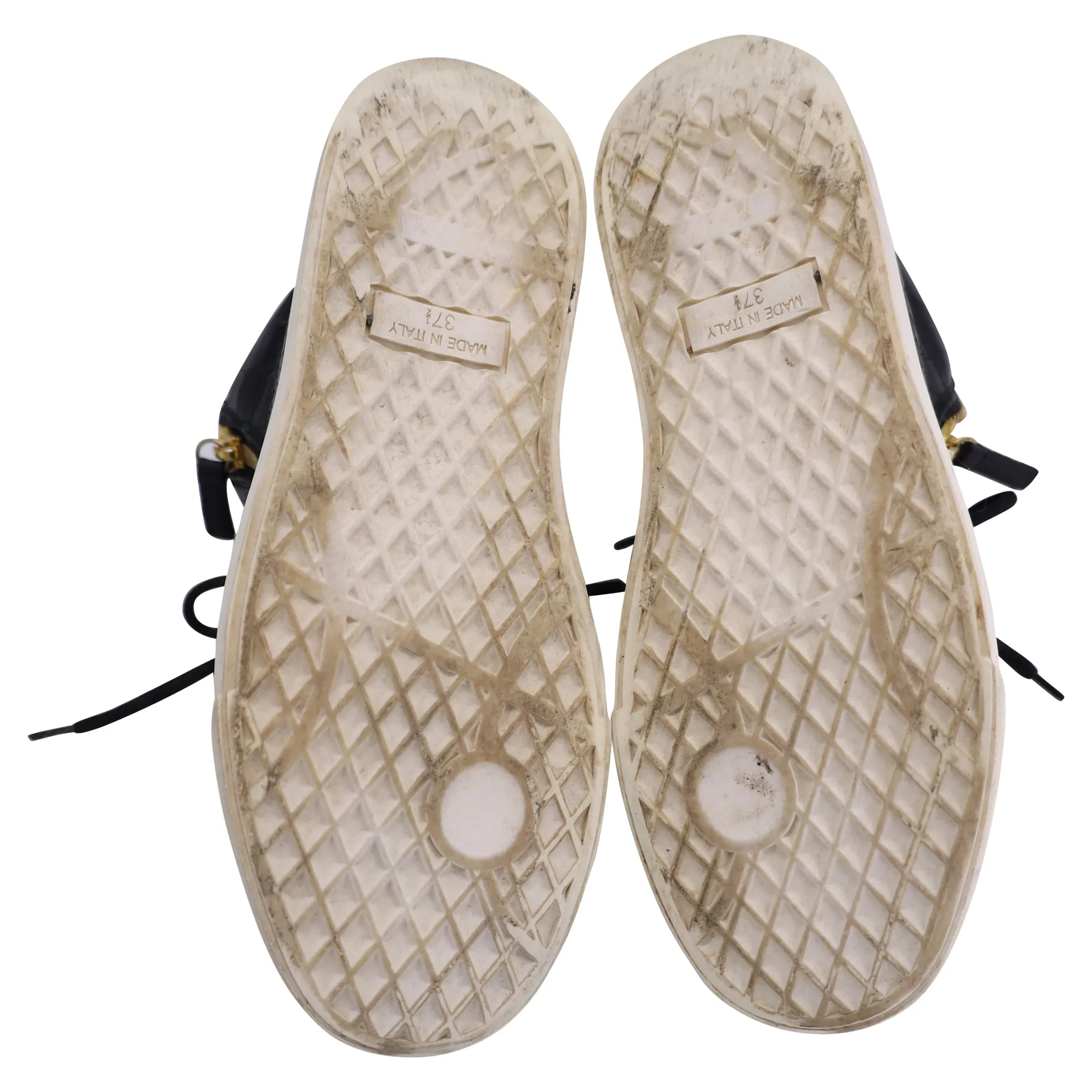 Giuseppe Zanotti High Top Sneakers in Black Croc Embossed Leather