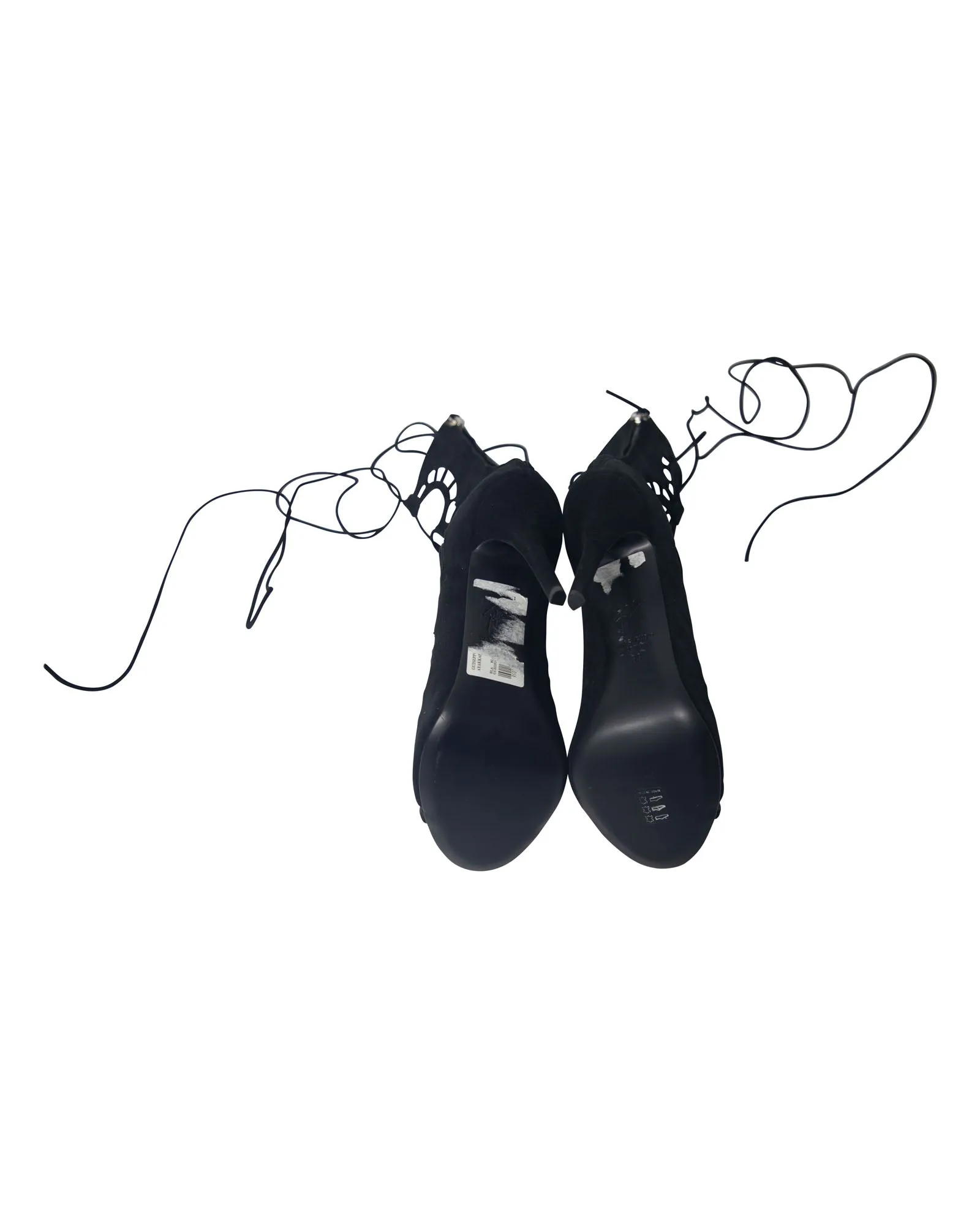 Giuseppe Zanotti Lace Up Gladiator Heels in Black Suede