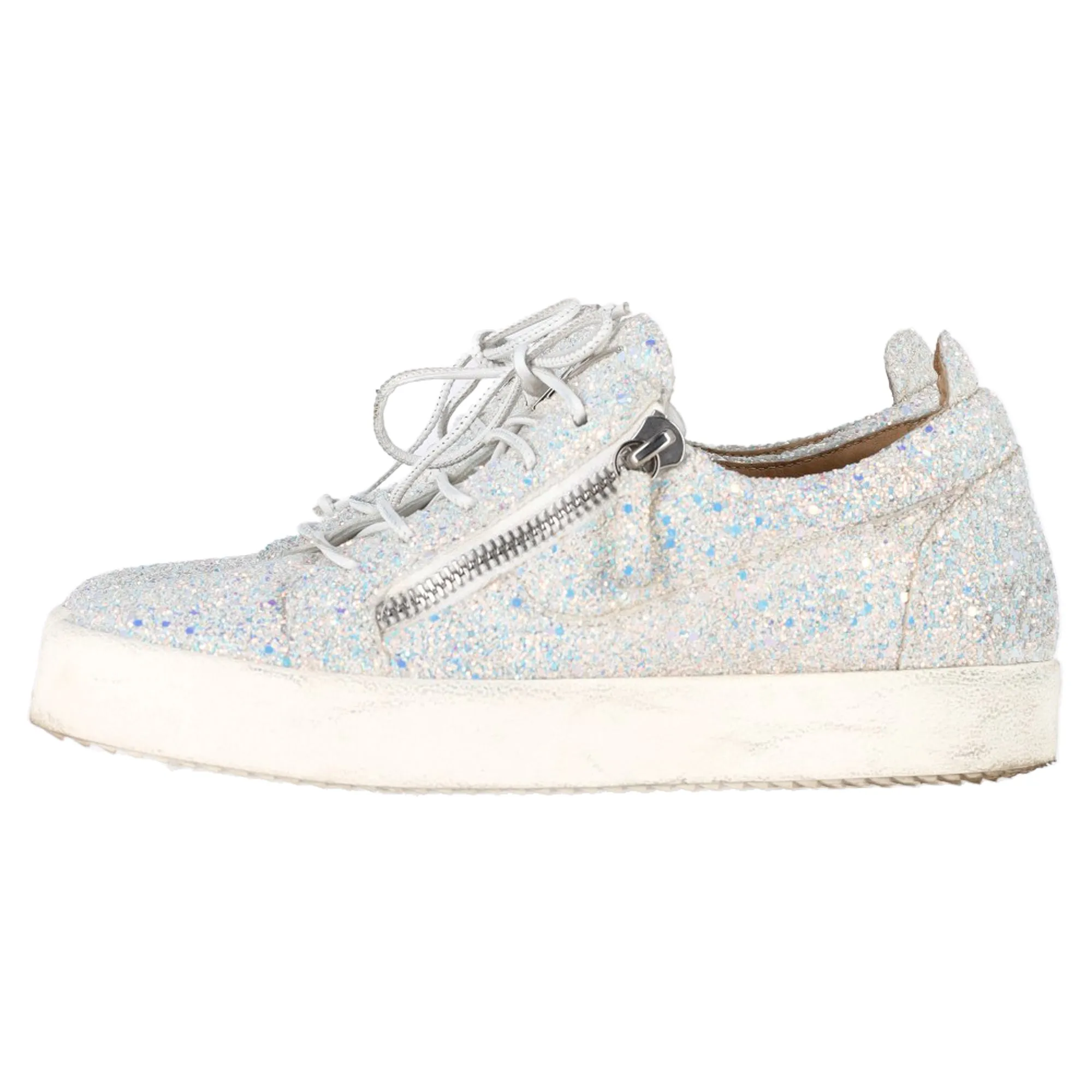 Giuseppe Zanotti May London Sneakers in White Glitter
