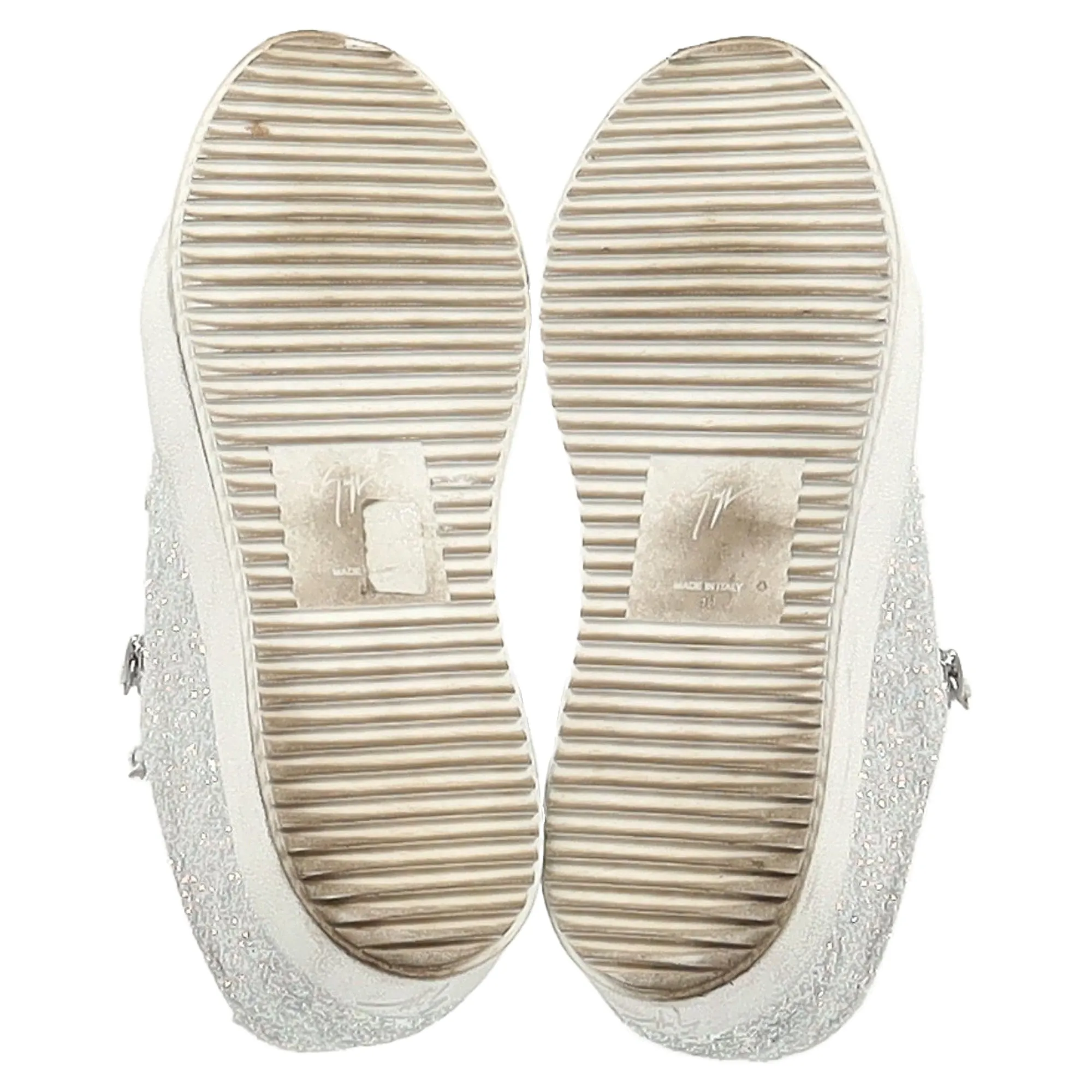 Giuseppe Zanotti May London Sneakers in White Glitter