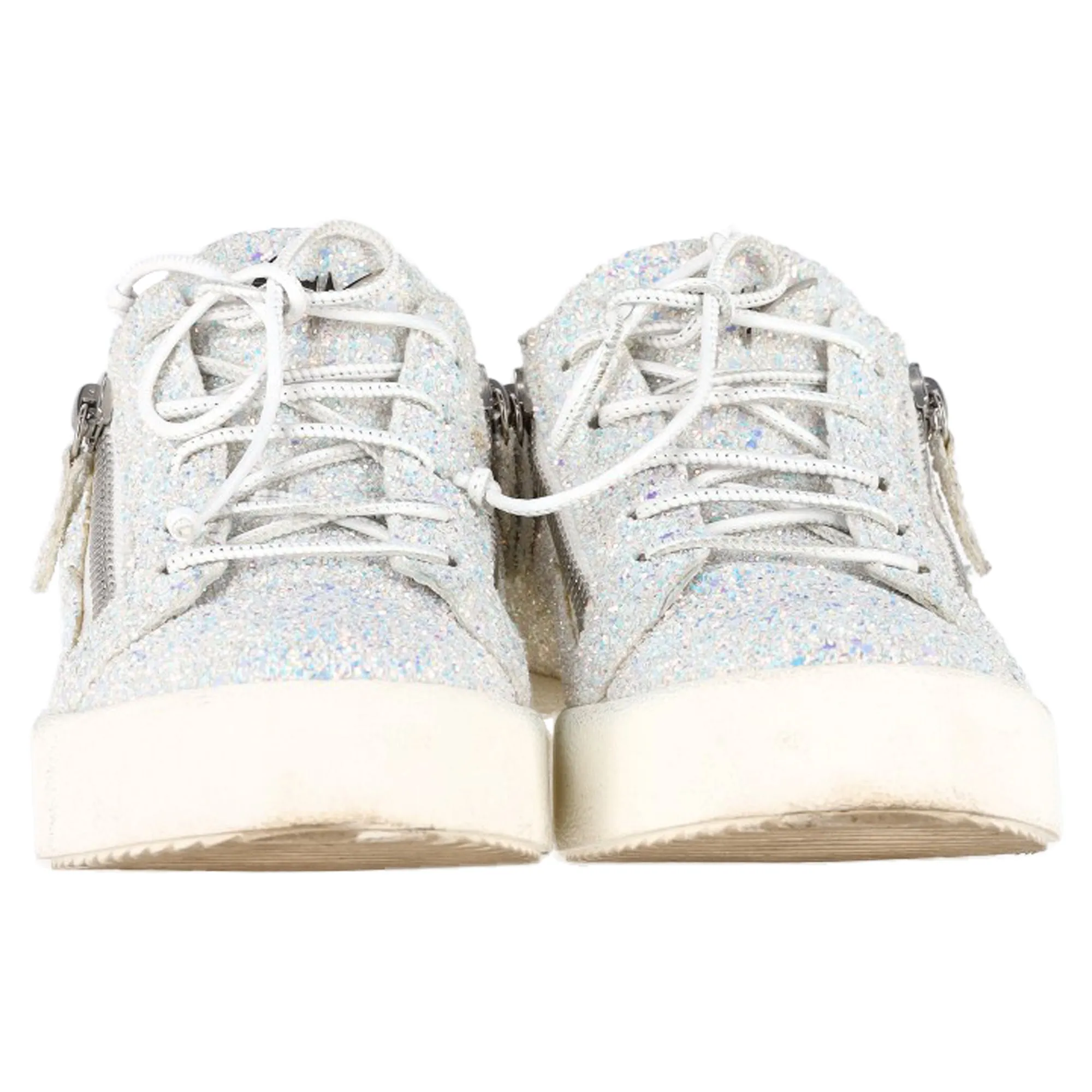 Giuseppe Zanotti May London Sneakers in White Glitter